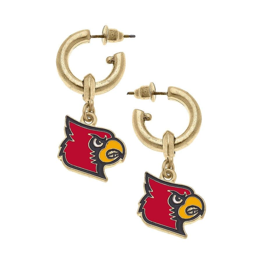 Louisville Cardinals Enamel Drop Hoop Earrings - A Taste of Kentucky