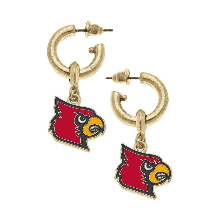 Louisville Cardinals Enamel Drop Hoop Earrings - A Taste of Kentucky