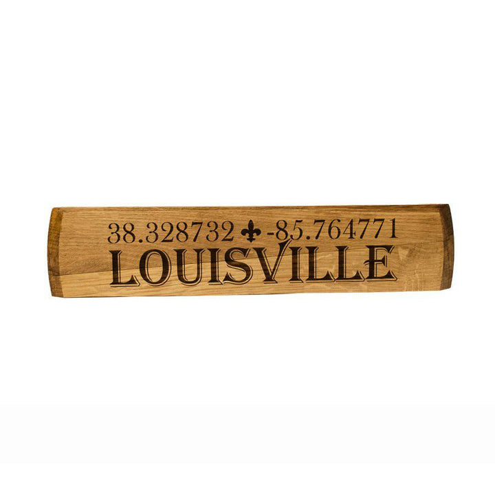 Louisville, Kentucky Coordinates Barrel Stave - A Taste of Kentucky