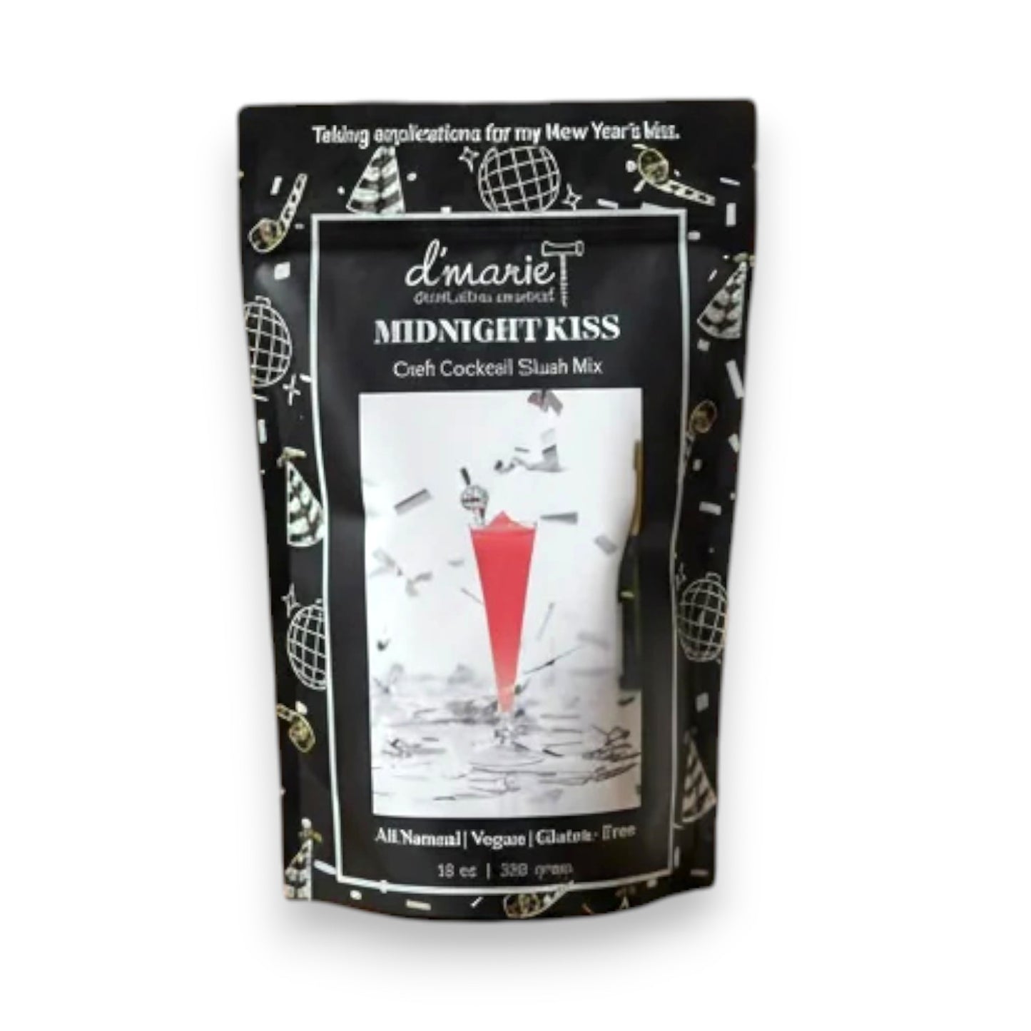 D'marie Midnight Kiss cocktail slush mix package on a white background