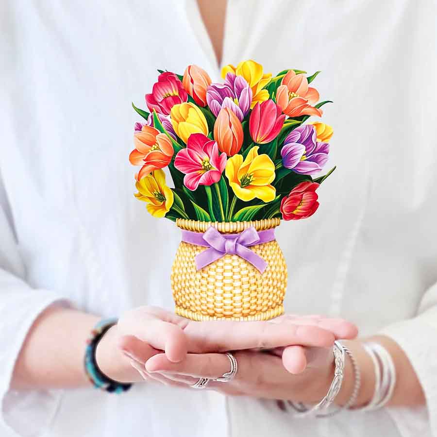 Mini Festive Tulips Paper Flower Bouquet - A Taste of Kentucky