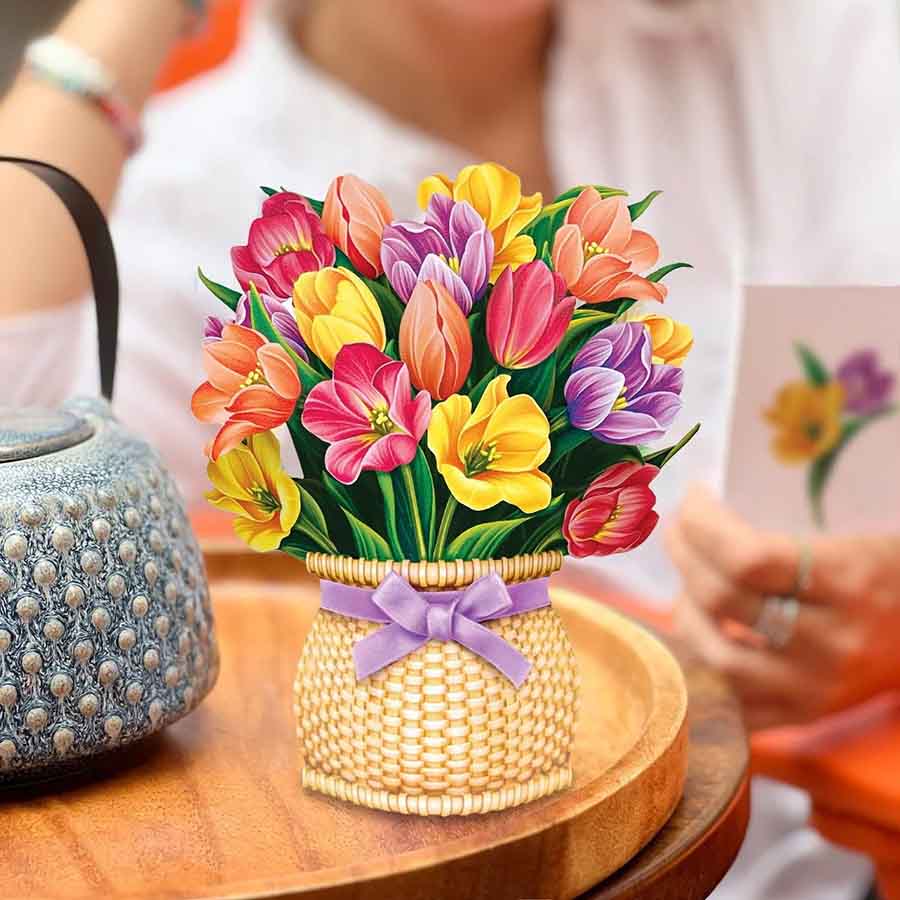 Mini Festive Tulips Paper Flower Bouquet - A Taste of Kentucky