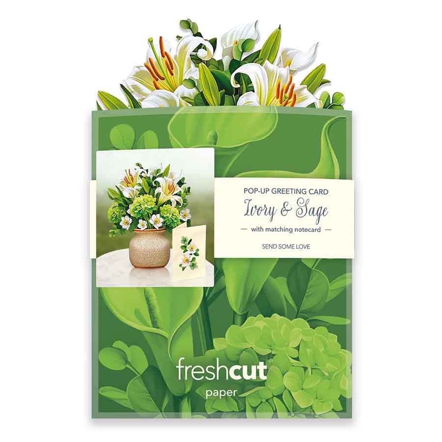 Mini Ivory & Sage Paper Flower Bouquet - A Taste of Kentucky