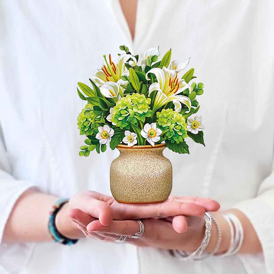 Mini Ivory & Sage Paper Flower Bouquet - A Taste of Kentucky
