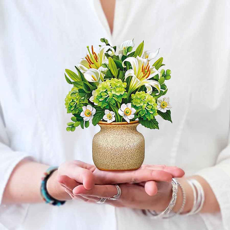 Mini Ivory & Sage Paper Flower Bouquet - A Taste of Kentucky
