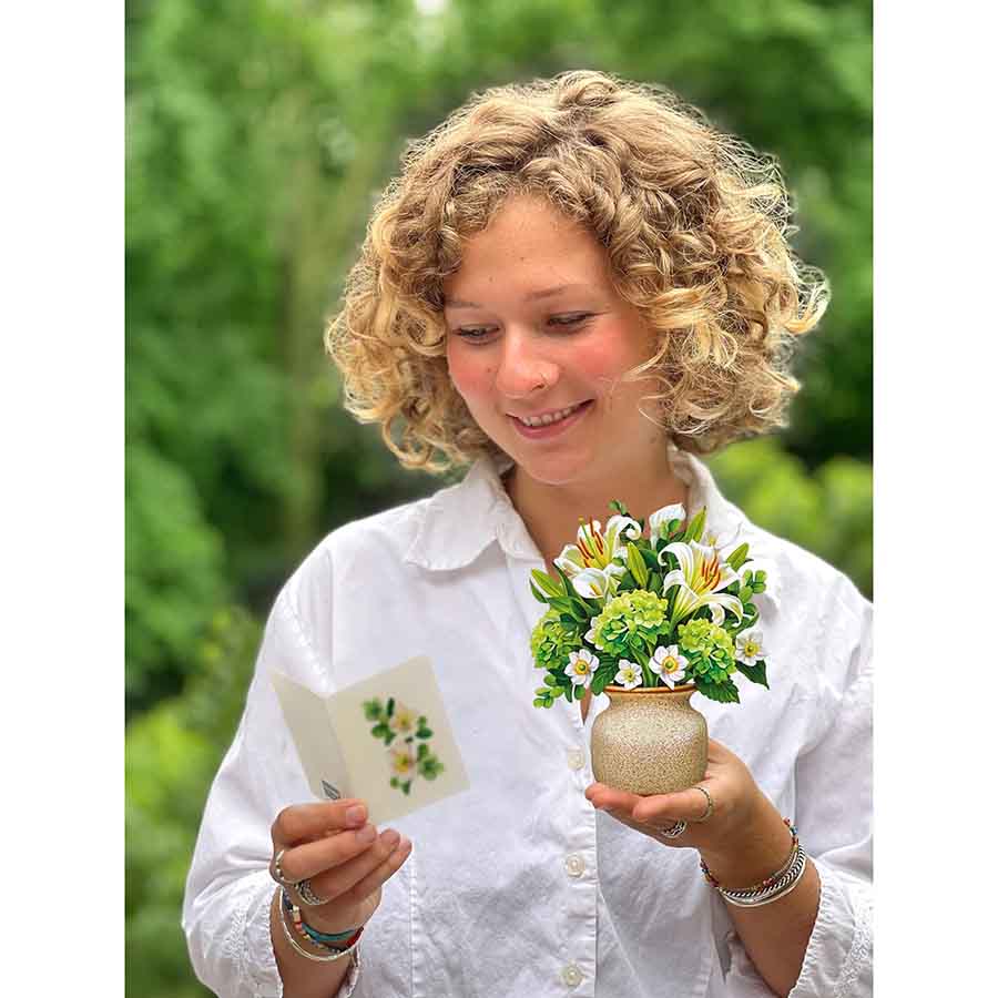 Mini Ivory & Sage Paper Flower Bouquet - A Taste of Kentucky