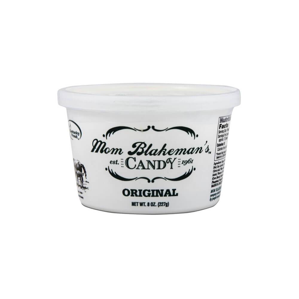 White container with black text and branding on a white background
