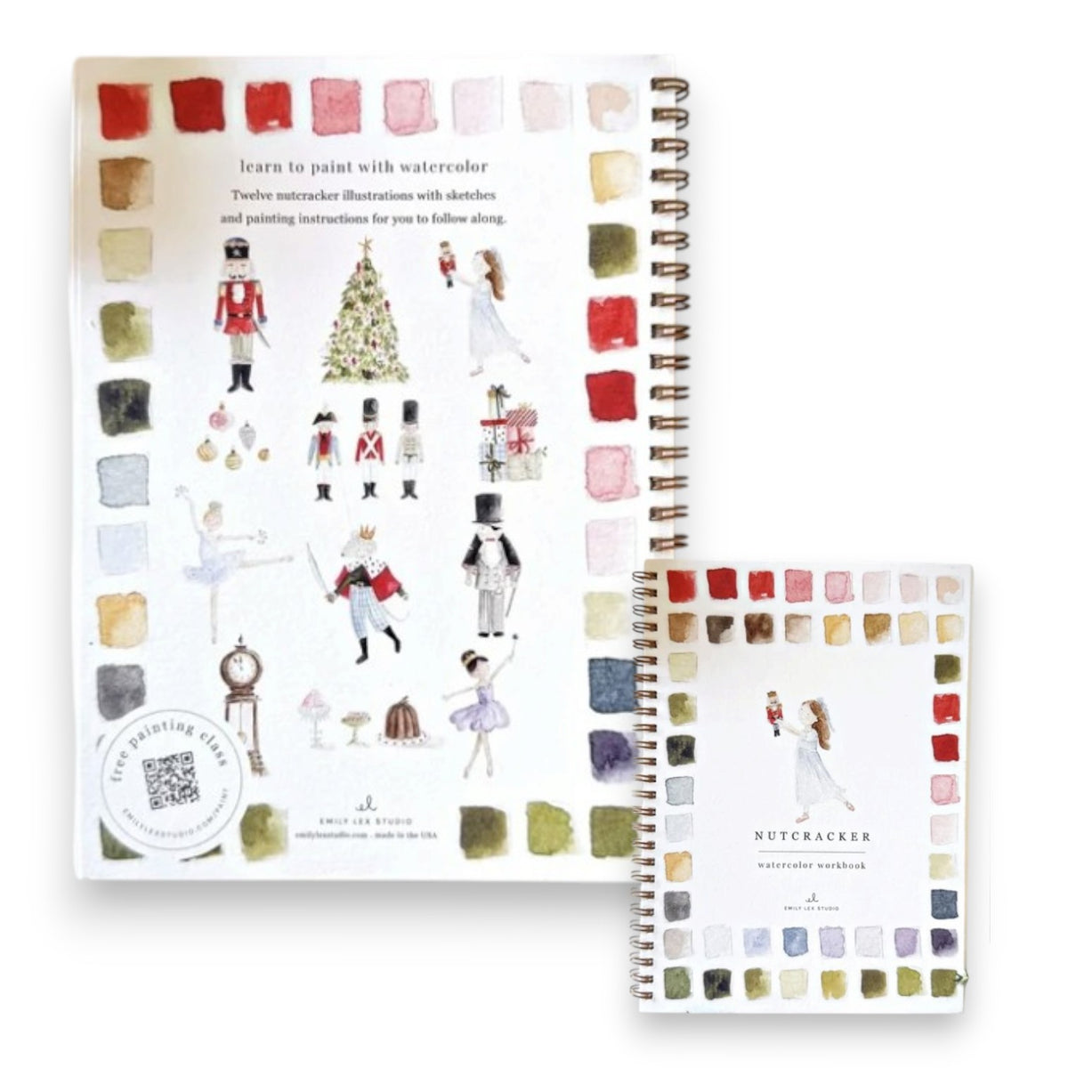 Christmas Watercolor Gift Bag | Workbook, Mini Paint Palette & Brushes