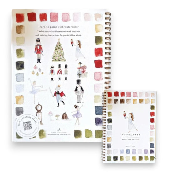 Christmas Watercolor Gift Bag | Workbook, Mini Paint Palette & Brushes