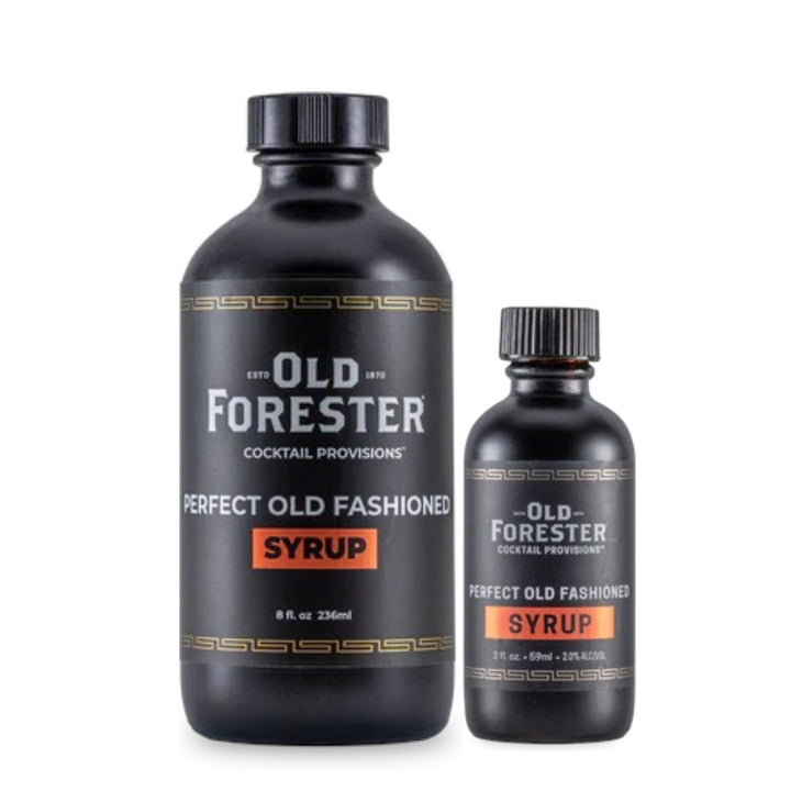 close-up of Old Forester® Perfect Old Fashioned Syrup showing premium cocktail mixer packaging