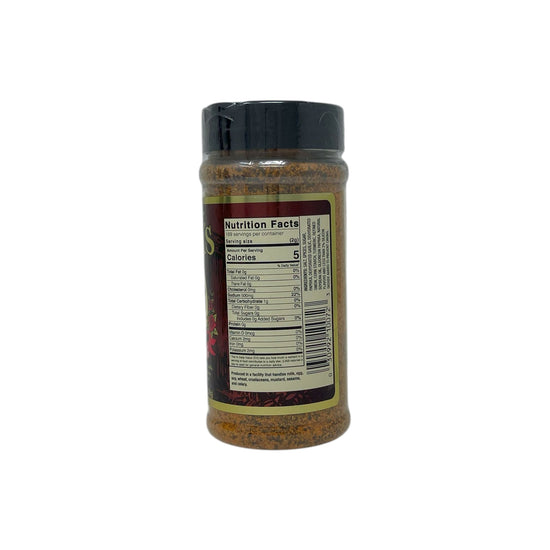 Spice jar with nutrition label on a white background