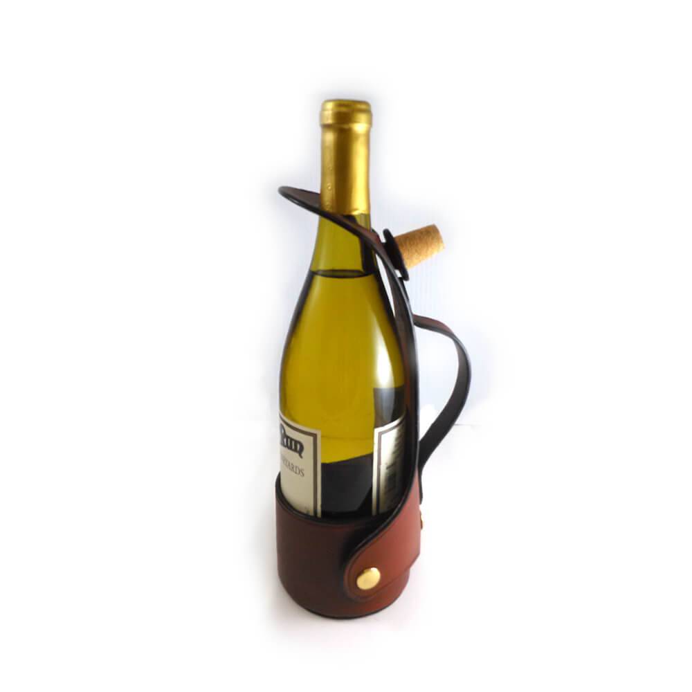 Premium English Leather Wine Bottle Carrier - A Taste of Kentucky