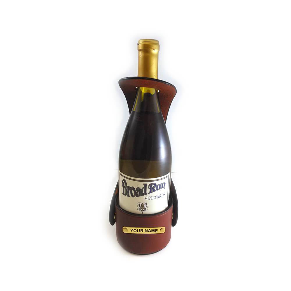 Premium English Leather Wine Bottle Carrier - A Taste of Kentucky