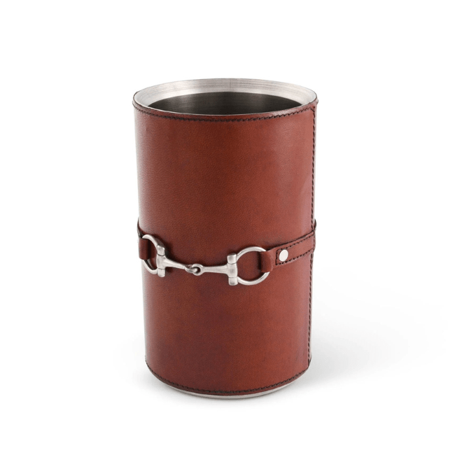 Premium Genuine Leather Bit Wine Bottle Chiller - Stainless Lined - A Taste of Kentucky