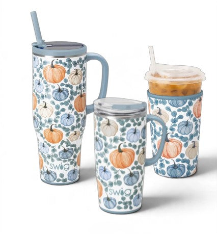 Swig Life Pumpkin Grove Collection | Insulated Mega Mug 40oz, Travel Mug 22oz, or Iced Cup Coolie