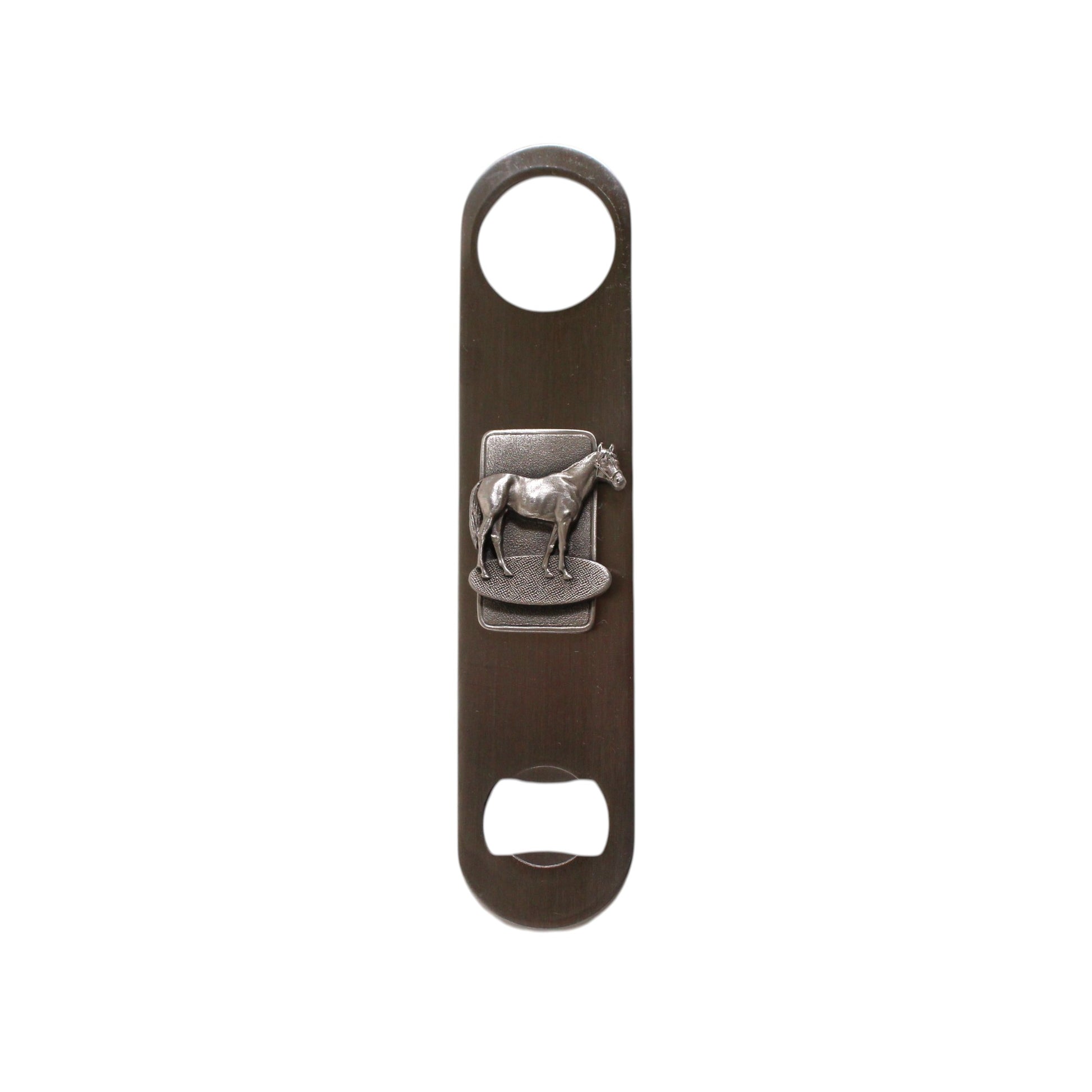 Bottle opener with horse design on a white background