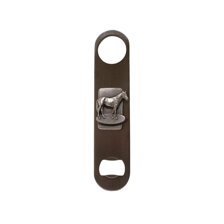 Bottle opener with horse design on a white background