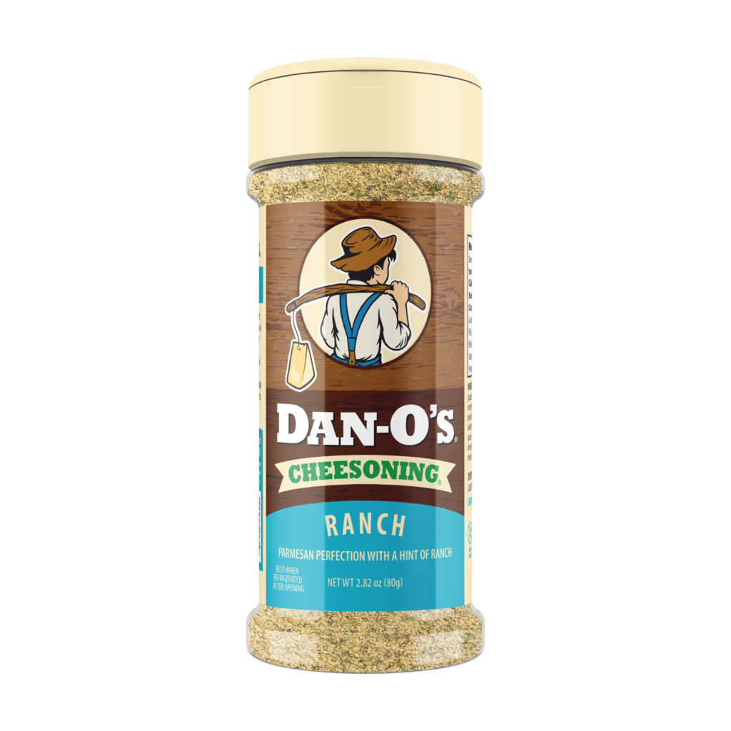 Dan-O's Cheesening Ranch seasoning container on a white background