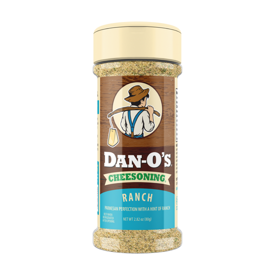 Dan-O's Cheesening Ranch seasoning container on a white background
