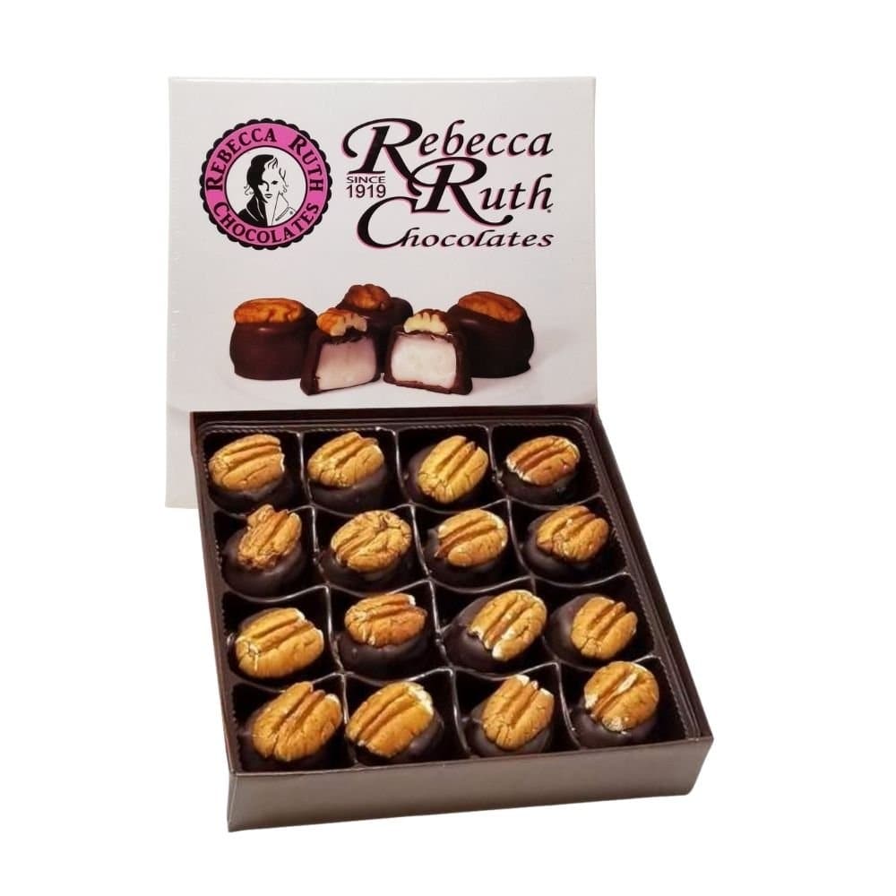 Box of Rebecca Ruth Chocolates with a white background
