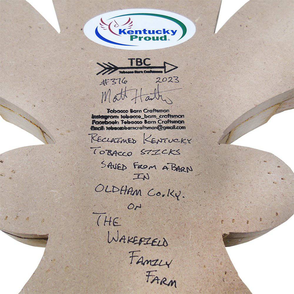 Reclaimed Kentucky Tobacco Sticks Fleur de Lis - A Taste of Kentucky