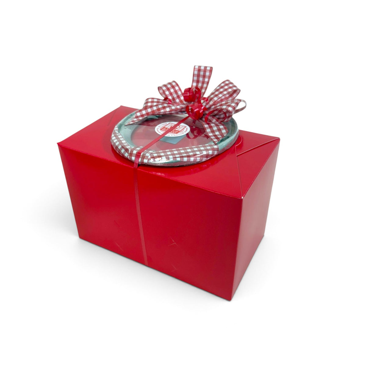 Red Kentucky Gift Box | Kentucky Breakfast & Sweets Gift with Woodford Reserve Bourbon Balls & a Churchill Downs Horseshoe - A Taste of Kentucky