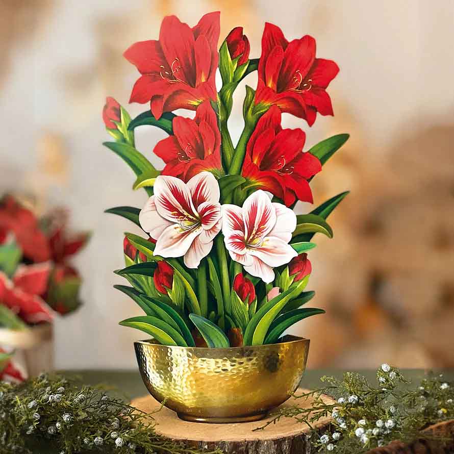 Scarlet Amaryllis Paper Flower Bouquet - A Taste of Kentucky