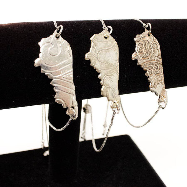 Silver Kentucky Shape Adjustable Bracelet - A Taste of Kentucky