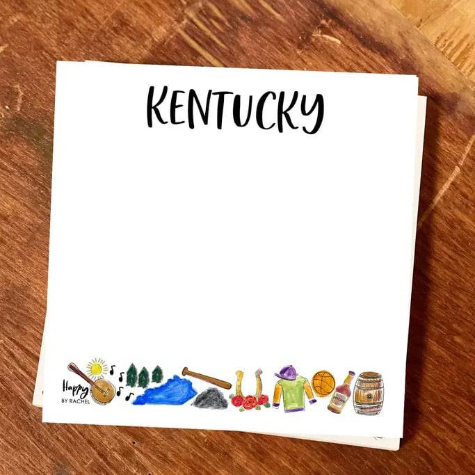 State of Kentucky Notepad - Happy by Rachel - A Taste of Kentucky