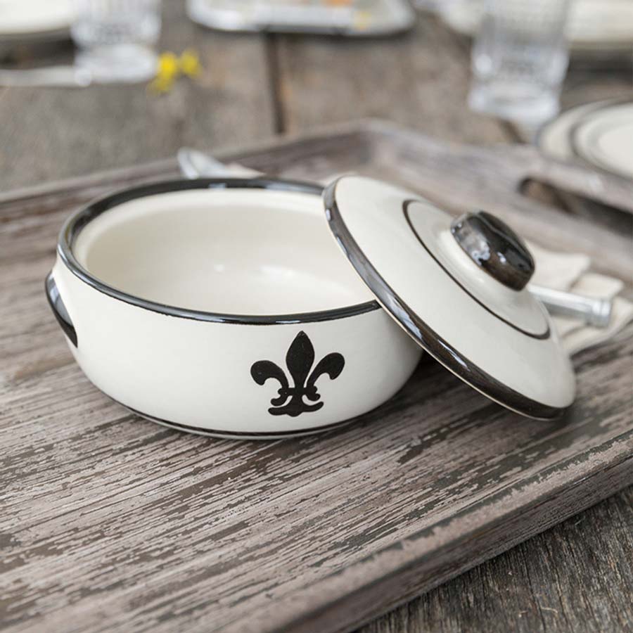 Stoneware & Co - Black Fleur de Lis - A Taste of Kentucky