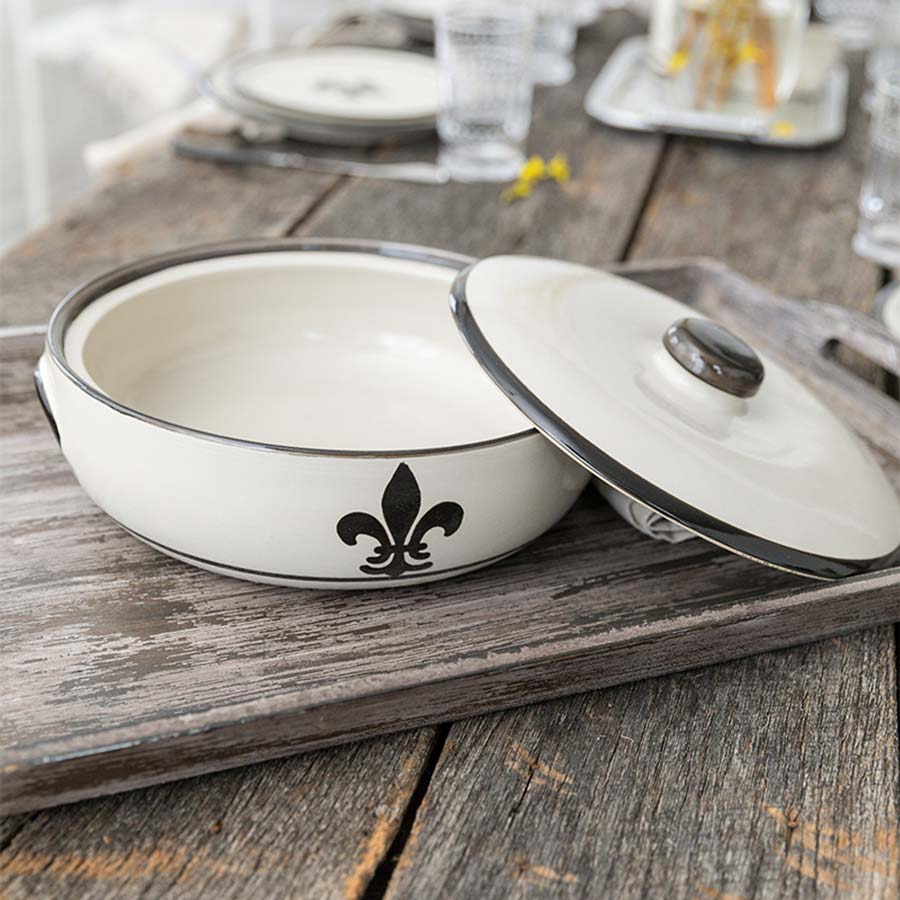 Stoneware & Co - Black Fleur de Lis - A Taste of Kentucky