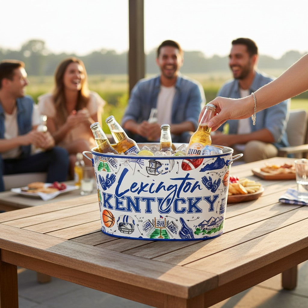 Tailgates in Lexington Party Tub Set | Swig Life College Game-Day Party Tub with Reversible Neoprene Cover - A Taste of Kentucky