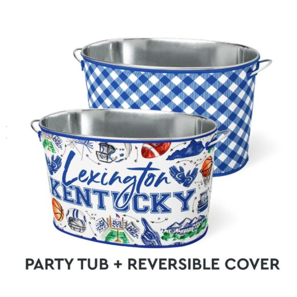 Tailgates in Lexington Party Tub Set | Swig Life College Game-Day Party Tub with Reversible Neoprene Cover - A Taste of Kentucky