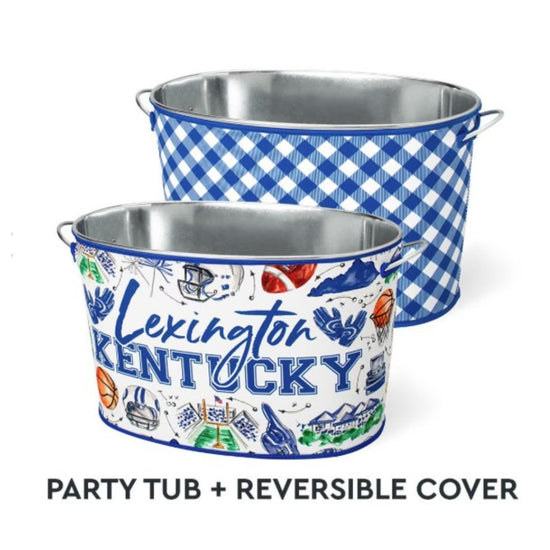 Tailgates in Lexington Party Tub Set | Swig Life College Game-Day Party Tub with Reversible Neoprene Cover - A Taste of Kentucky
