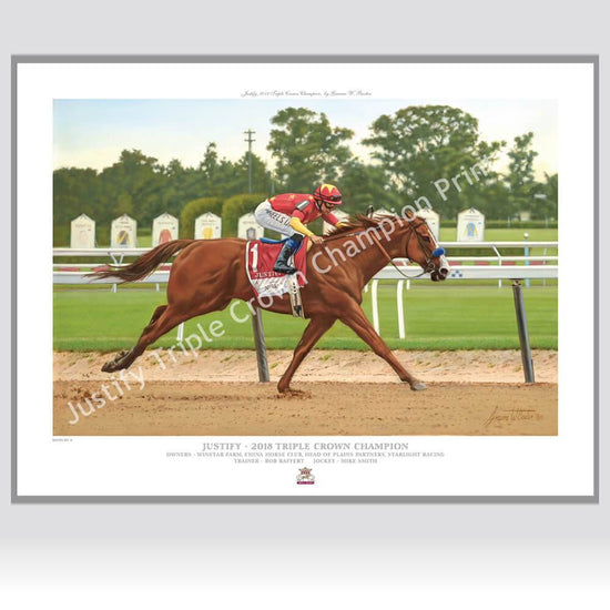 The Justify Triple Crown Open Edition Print (16''x20'') - A Taste of Kentucky