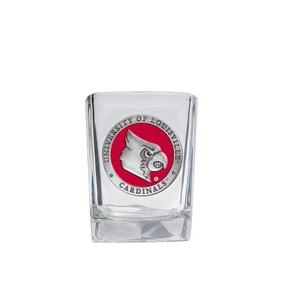 University of Louisville Pewter Barware | Cardinals Double Old Fashioned Glass or Square Shot Glass