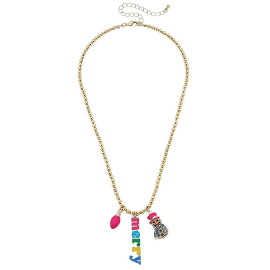 A classic, shiny 18K gold-plated ball bead necklace on a white background.