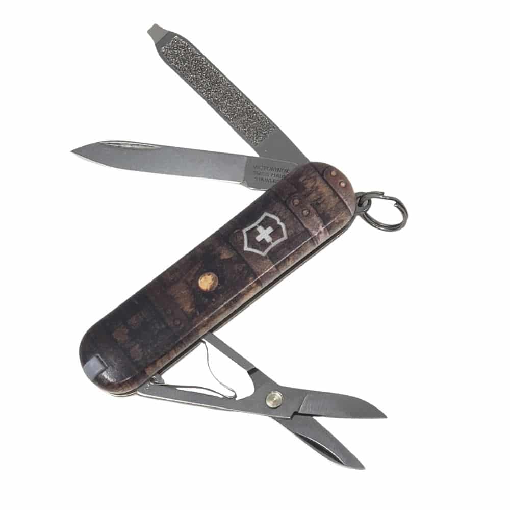 Victorinix Simulated Bourbon Barrel Artwork Classic SD Swiss Army Knife - A Taste of Kentucky
