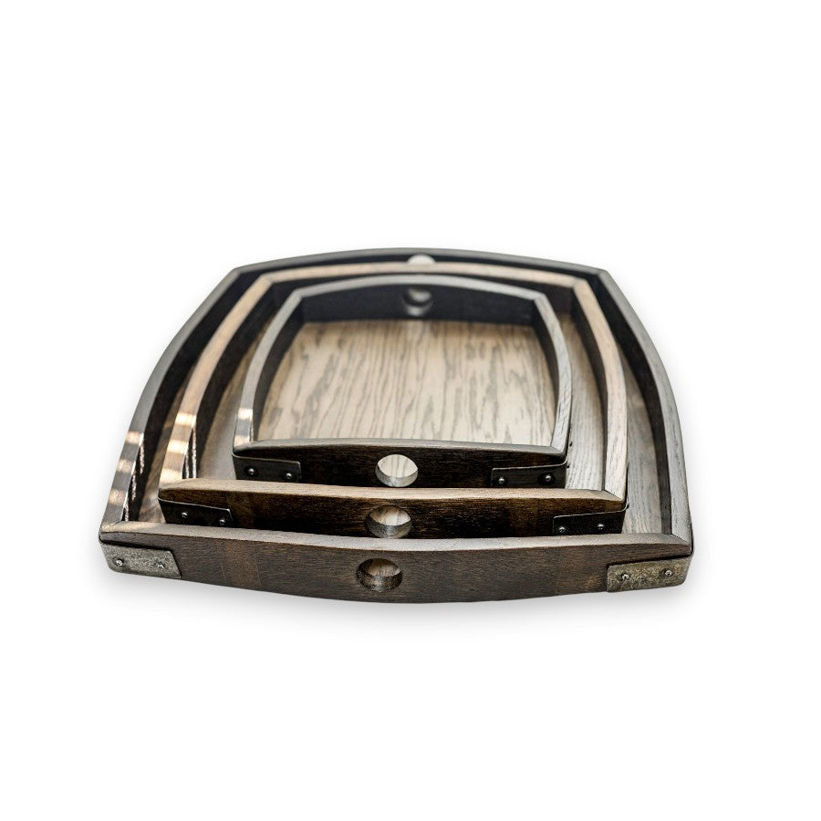 Vino Oak Tray Square | Reclaimed Wine Barrel Serving Tray - A Taste of Kentucky