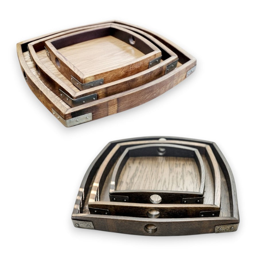 Vino Oak Tray Square | Reclaimed Wine Barrel Serving Tray - A Taste of Kentucky