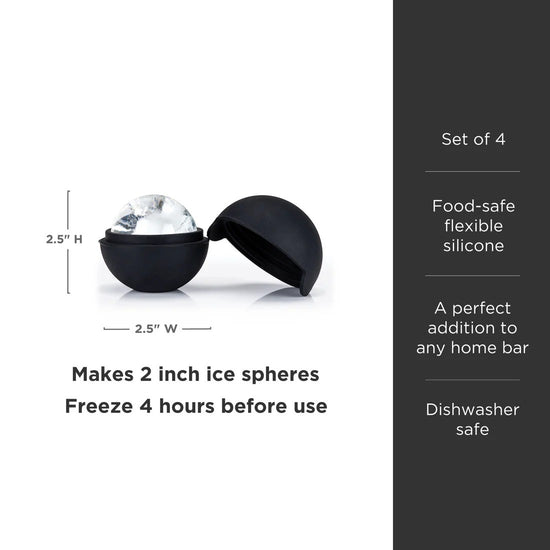 Ice mold with dimensions and usage instructions on a white background