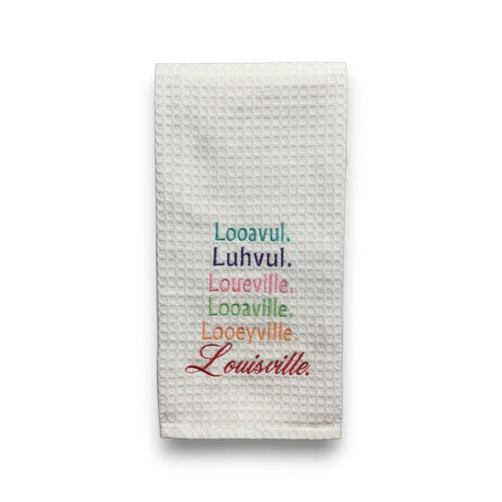 Louisville Embroidered Tea Towel