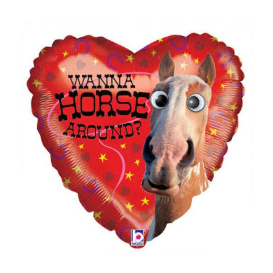 Wanna Horse Around Heart Balloon - A Taste of Kentucky