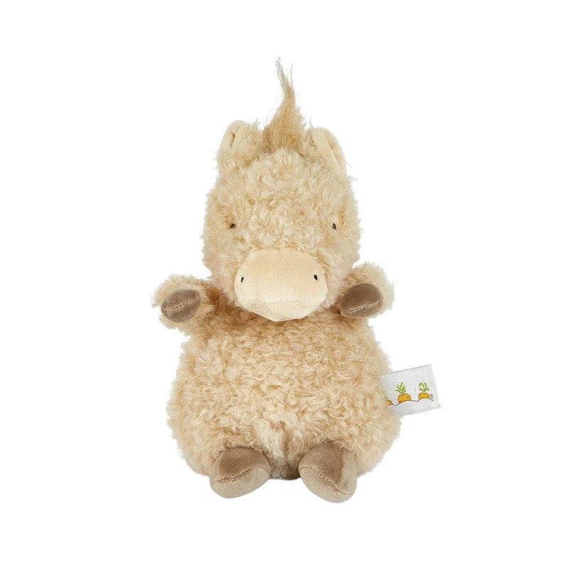 The soft, light brown Wee Pony Boy plush toy sitting against a white background.