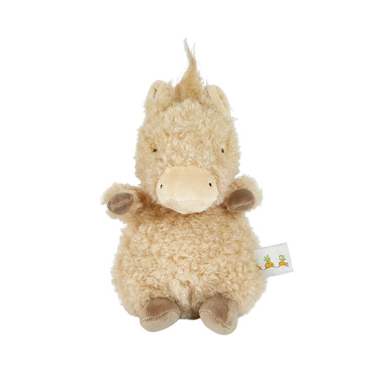 The soft, light brown Wee Pony Boy plush toy sitting against a white background.