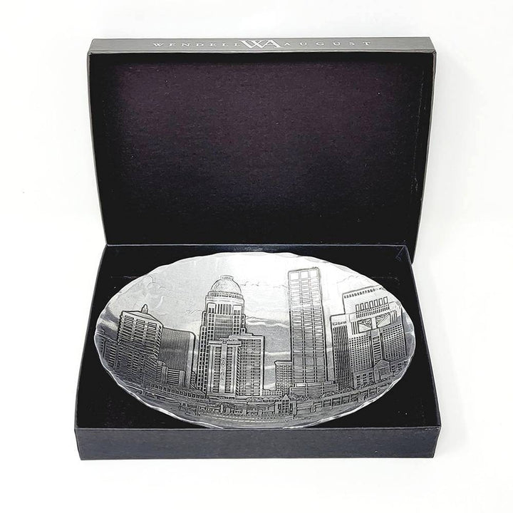 Wendell August Forge Louisville Skyline Small Oval Tray - A Taste of Kentucky