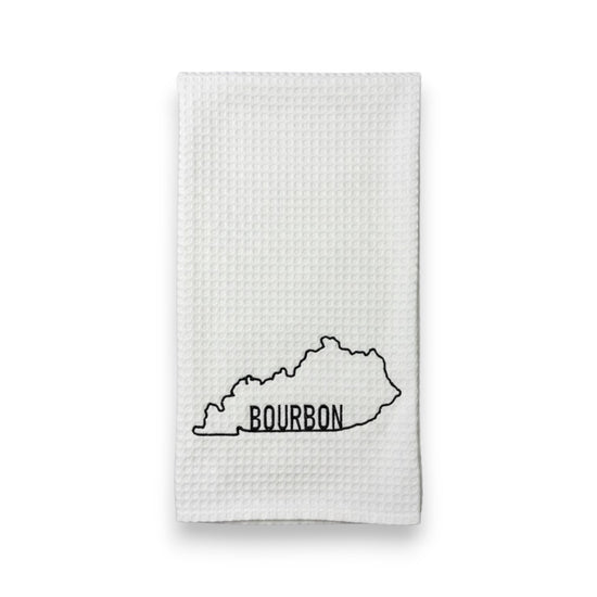 Bourbon Embroidered Tea Towel