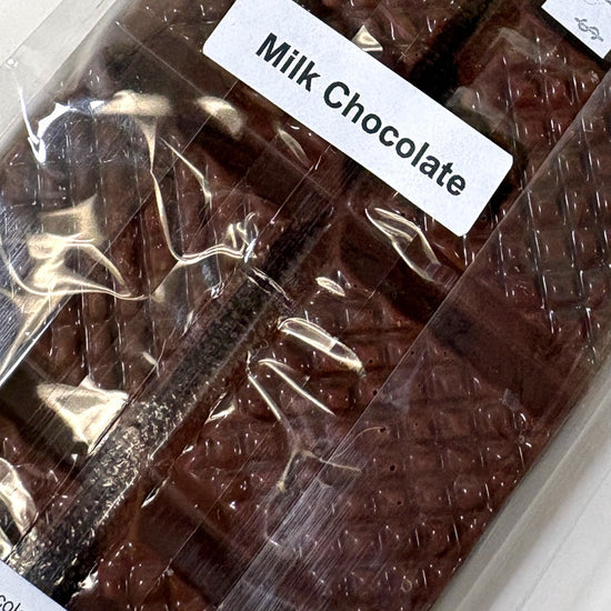 The back label of the Win, Place, Show! milk chocolate bar.