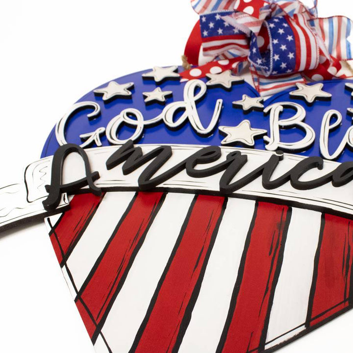 Wooden Americana Heart Shaped Door Signs - A Taste of Kentucky