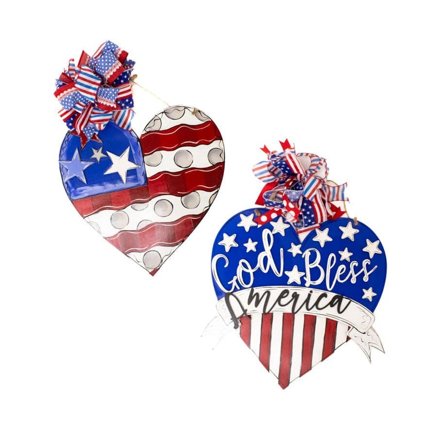Wooden Americana Heart Shaped Door Signs - A Taste of Kentucky